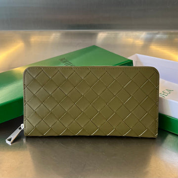 INTRECCIATO 19 WALLET IN OLIVE GREEN CALFSKIN House Of Sarah