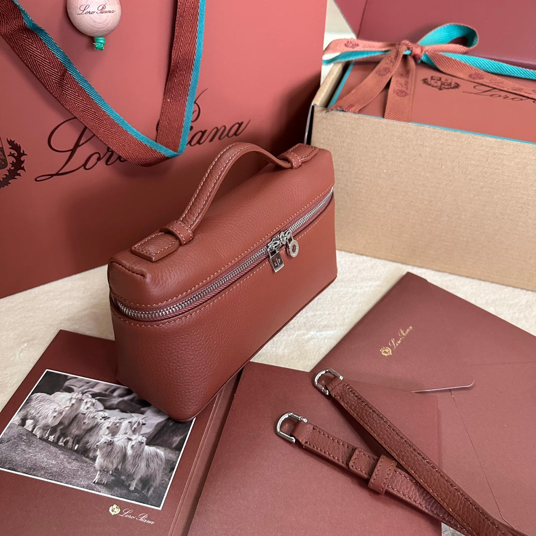 EXTRA POCKET L19 IN GARNET RED CALFSKIN WITH SILVER HARDWARE by House Of Sarah