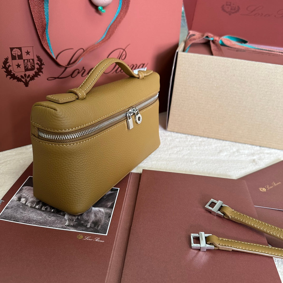 EXTRA POCKET L19 IN DIJON YELLOW GRAINED CALFSKIN WITH SILVER HARDWARE House Of Sarah