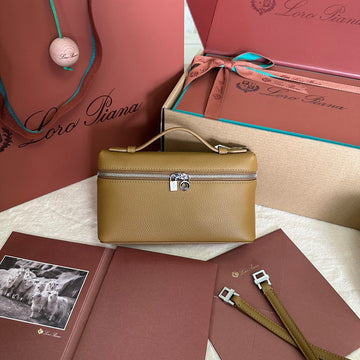 EXTRA POCKET L19 IN DIJON YELLOW GRAINED CALFSKIN WITH SILVER HARDWARE by House Of Sarah