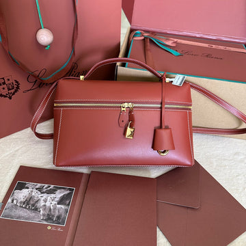EXTRA BAG L27 IN MARS RED SMOOTH CALFSKIN WITH GOLD HARDWARE House Of Sarah