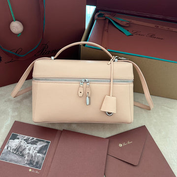 EXTRA BAG L27 IN PEACH PINK SMOOTH CALFSKIN WITH SILVER HARDWARE House Of Sarah
