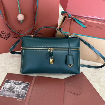 EXTRA BAG L27 IN PEACOCK BLUE SMOOTH CALFSKIN WITH GOLD HARDWARE House Of Sarah