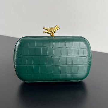 KNOT 19 IN EDEN GREEN CROCODILE PATTERN CALFSKIN House Of Sarah