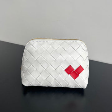 INTRECCIATO 16 BAG IN WHITE MIX RED LAMBSKIN House Of Sarah