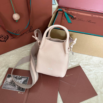 MICRO BALE BAG IN PALE PINK CALFSKIN by House Of Sarah