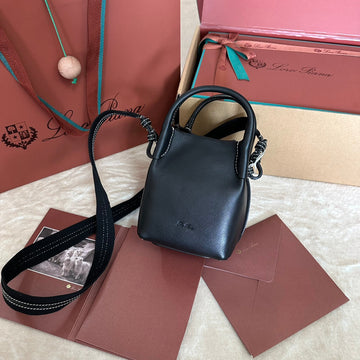 MICRO BALE BAG IN BLACK CALFSKIN House Of Sarah Bags