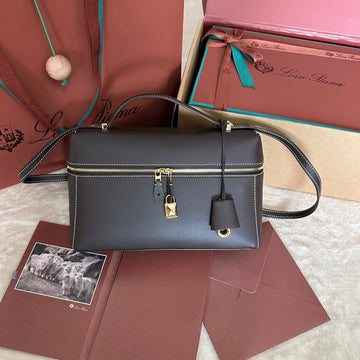 EXTRA BAG L27 IN CHOCOLATE BROWN SMOOTH CALFSKIN WITH GOLD HARDWARE House Of Sarah Bags