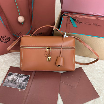 EXTRA BAG L27 IN GINGER ORANGE SMOOTH CALFSKIN WITH GOLD HARDWARE House Of Sarah