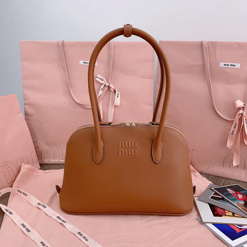 MEDIUM SHELL BAG 33 IN BRONZE BROWN CALFSKIN House Of Sarah Bags