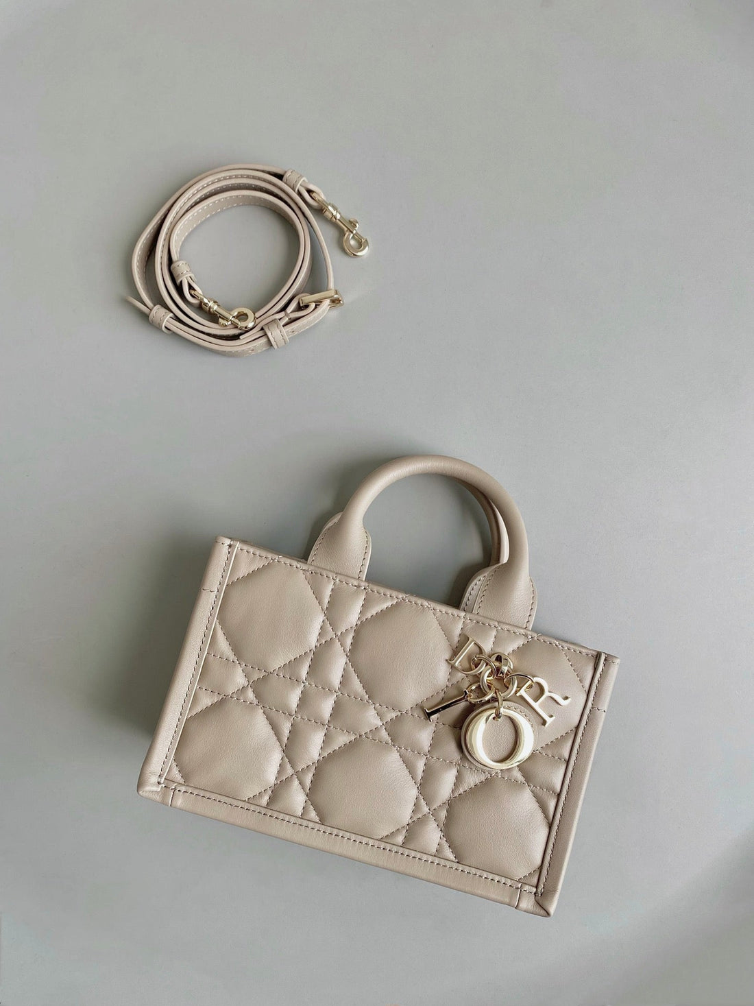 MINI BOOK TOTE 21 BEIGE CREAM MACCROCANNAGE CALFSKIN House Of Sarah