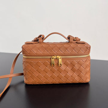 BANG BANG 22 VANITY CASE IN CINNAMON BROWN CALFSKIN by House Of Sarah