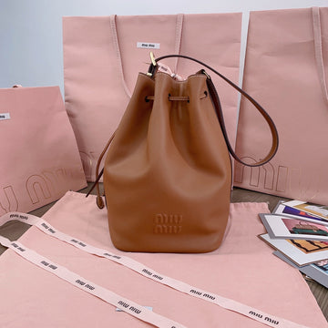 BUCKET BAG 29 IN BRONZE BROWN CALFSKIN House Of Sarah