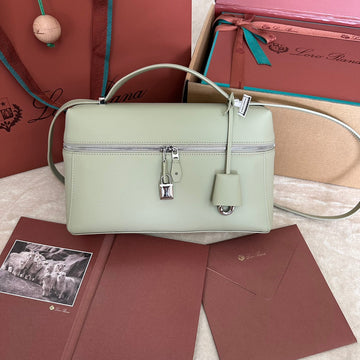 EXTRA BAG L27 IN PASTEL GREEN SMOOTH CALFSKIN WITH SILVER HARDWARE House Of Sarah Bags