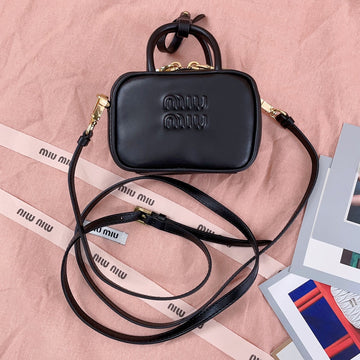 MINI SHOULDER BAG 10 IN BLACK CALFSKIN GOLD HARDWARE House Of Sarah Bags