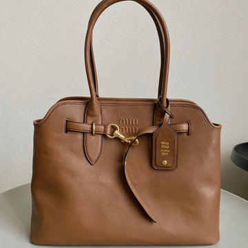 LARGE HANDBAG 40 IN CINNAMON BROWN CALFSKIN By House Of Sarah