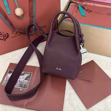 MICRO BALE BAG IN WINE PURPLE CALFSKIN by House Of Sarah