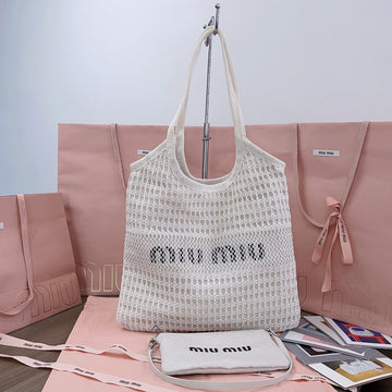 IVY TOTE BAG 40 IN WHITE MESH By House Of Sarah