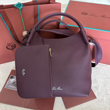 MEDIUM 36 BAG IN WINE PURPLE CALFSKIN WITH GOLD HARDWARE House Of Sarah