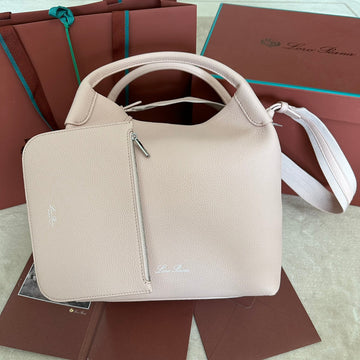 MEDIUM 36 BAG IN PALE PINK CALFSKIN WITH SILVER HARDWARE House Of Sarah Bags