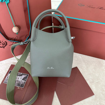 SMALL 21 BALE BAG IN BASIL GREEN GRAINED CALFSKIN WITH GOLD HARDWARE House Of Sarah Bags