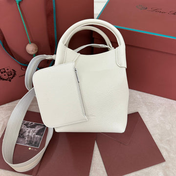 SMALL 21 BALE BAG IN WHITE GRAINED CALFSKIN by House Of Sarah