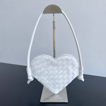 SOLSTICE HEART SHAPE 22 IN WHITE LAMBSKIN House Of Sarah Bags