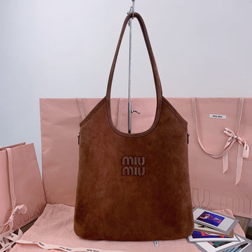 IVY TOTE BAG 40 IN BROWN SUEDE House Of Sarah Bags