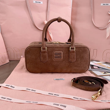 ARCADIE BAG 27 IN PENNY BROWN SUEDE GOLD HARDWARE House Of Sarah Bags