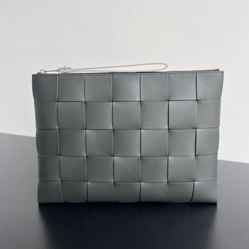 LARGE CASSETTE POUCH 35 IN CORDUROY GRAY CALFSKIN by House Of Sarah
