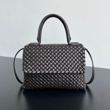PATTI SHOULDER BAG 26 IN CHOCOLATE LAMBSKIN House Of Sarah Bags