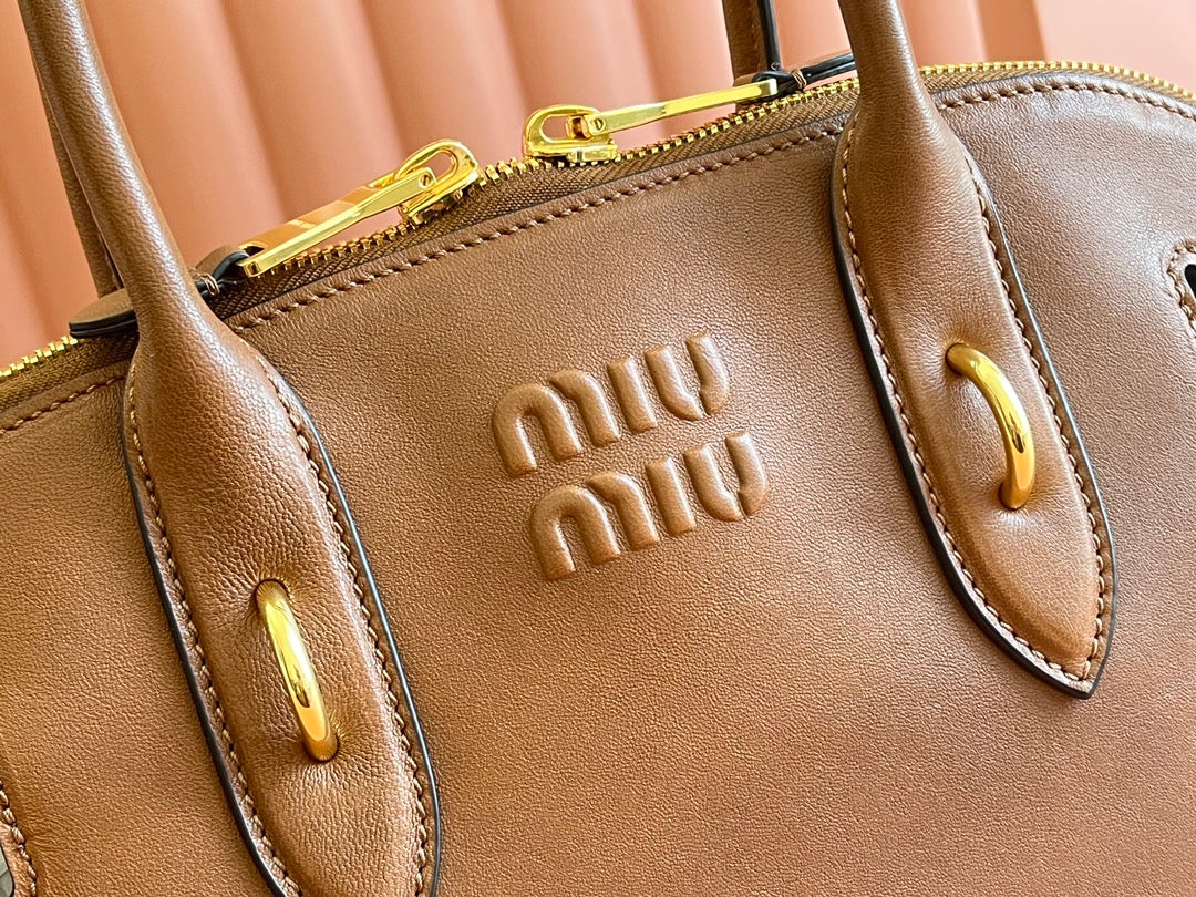AVENTURE NAPPA BAG 33 IN CARAMEL BROWN LAMBSKIN GOLD HARDWARE House Of Sarah