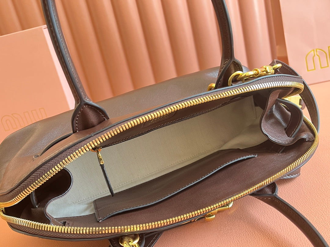 AVENTURE NAPPA BAG 33 IN CEDAR BROWN LAMBSKIN GOLD HARDWARE By House Of Sarah
