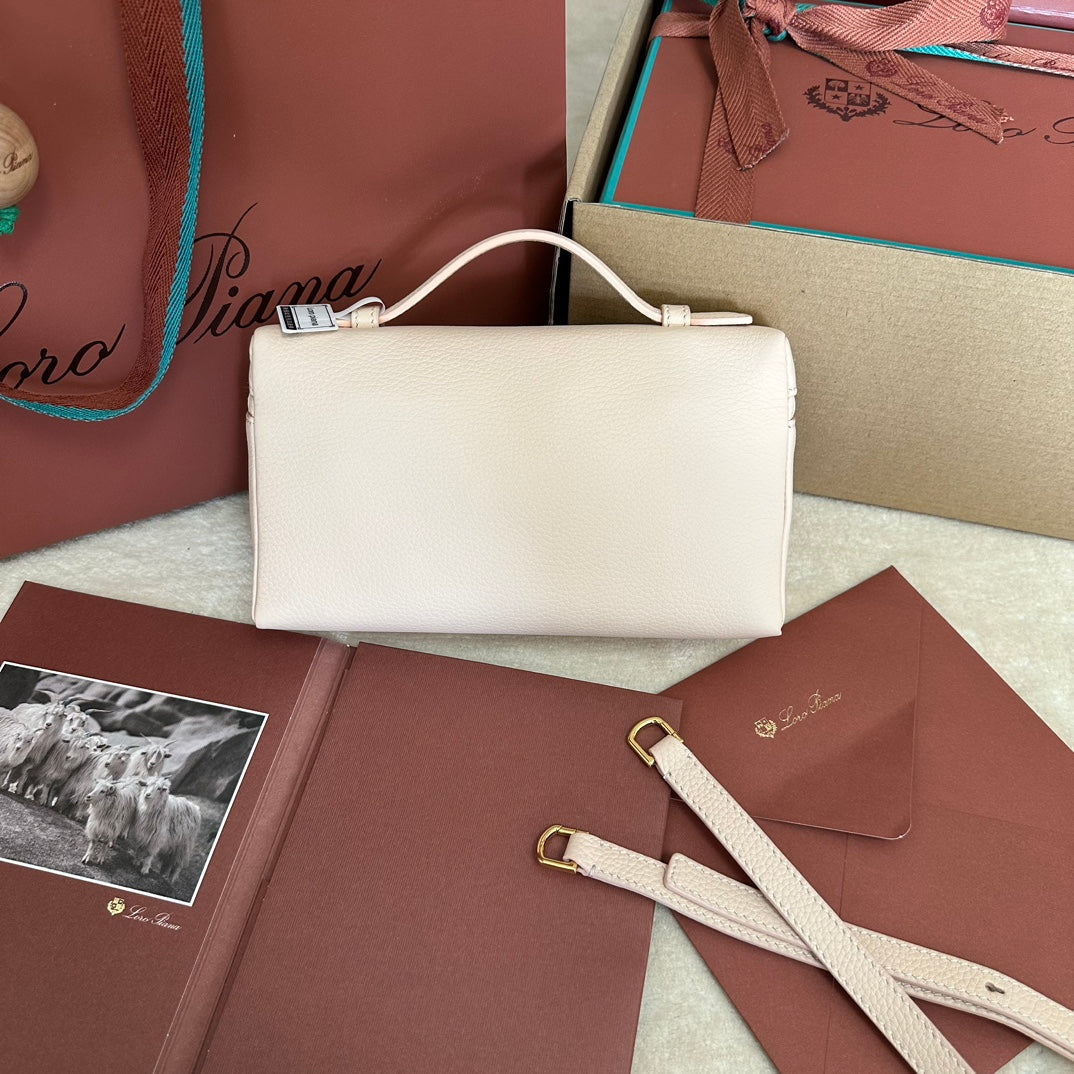 EXTRA POCKET L19 IN LIGHT PINK CALFSKIN WITH GOLD HARDWARE House Of Sarah Bags