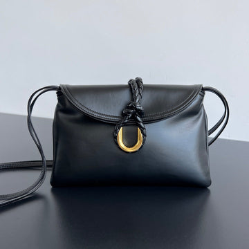 SMALL LIBERTA 27 IN BLACK SMOOTH CALFSKIN GOLD HARDWARE House Of Sarah Bags