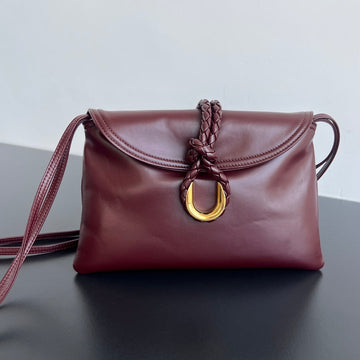 SMALL LIBERTA 27 IN WINE RED SMOOTH CALFSKIN GOLD HARDWARE by House Of Sarah