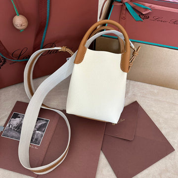 MICRO BALE BAG IN WHITE MIX BRONZE BROWN CALFSKIN House Of Sarah