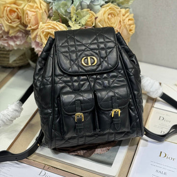 MEDIUM CARO BACKPACK 27 IN BLACK MACROCANNAGE LAMBSKIN By House Of Sarah