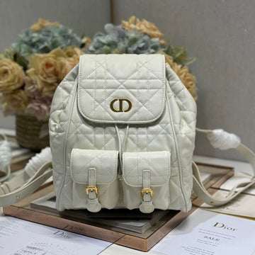 MEDIUM CARO BACKPACK 27 IN WHITE MACROCANNAGE LAMBSKIN House Of Sarah Bags
