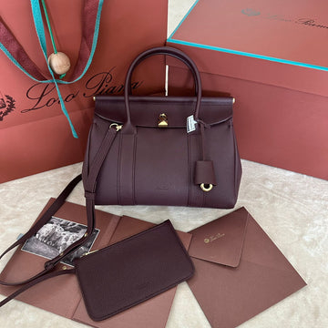 LOOM BAG 25 IN WINE PURPLE CALFSKIN WITH GOLD HARDWARE House Of Sarah