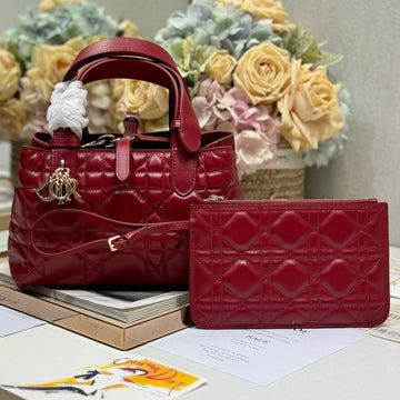 MINI 23 TOUJOURS BAG IN RUBY RED MACROCANNAGE LAMBSKIN House Of Sarah