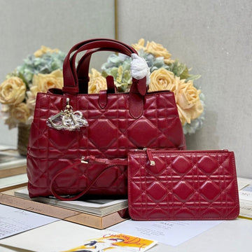 SMALL 28 TOUJOURS BAG IN RUBY RED MACROCANNAGE LAMBSKIN House Of Sarah