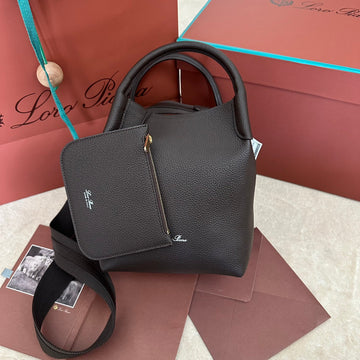 SMALL 21 BALE BAG IN DARK BROWN GRAINED CALFSKIN House Of Sarah Bags