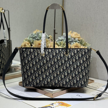 MEDIUM 37 TOUJOURS BAG IN BLACK MONOGRAM DENIM House Of Sarah