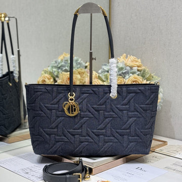 MEDIUM 37 TOUJOURS BAG IN BLACK CANNAGE DENIM House Of Sarah