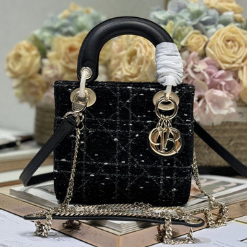MINI 17 LADY BAG IN BLACK CANNAGE TWEED House Of Sarah