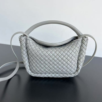 COHouse Of SarahLE TOP HANDLE BAG 23 IN RHINO GRAY LAMBSKIN