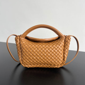 COHouse Of SarahLE TOP HANDLE BAG 23 IN BRONZE BROWN LAMBSKIN
