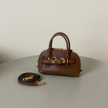 AVENTURE NAPPA MINI BAG 21 IN RUSSET BROWN CALFSKIN GOLD HARDWARE House Of Sarah