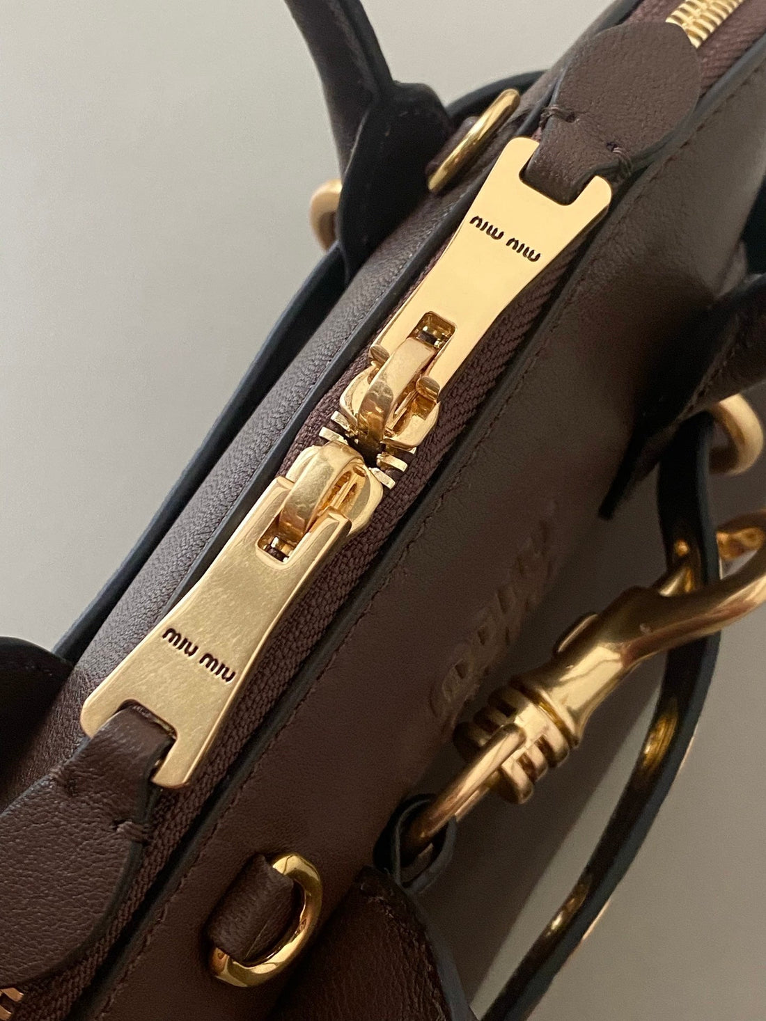 AVENTURE NAPPA MINI BAG 21 IN BRUNETTE BROWN CALFSKIN GOLD HARDWARE House Of Sarah Bags